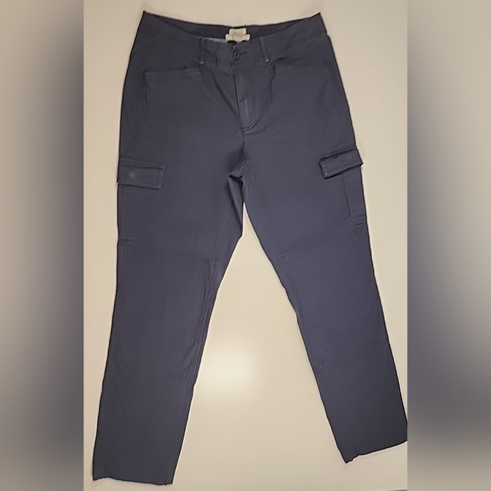 LLBean Pants Women's 10 Reg Favorite Fit Cargo Blue Cargo Stretch Canvas Outdoor